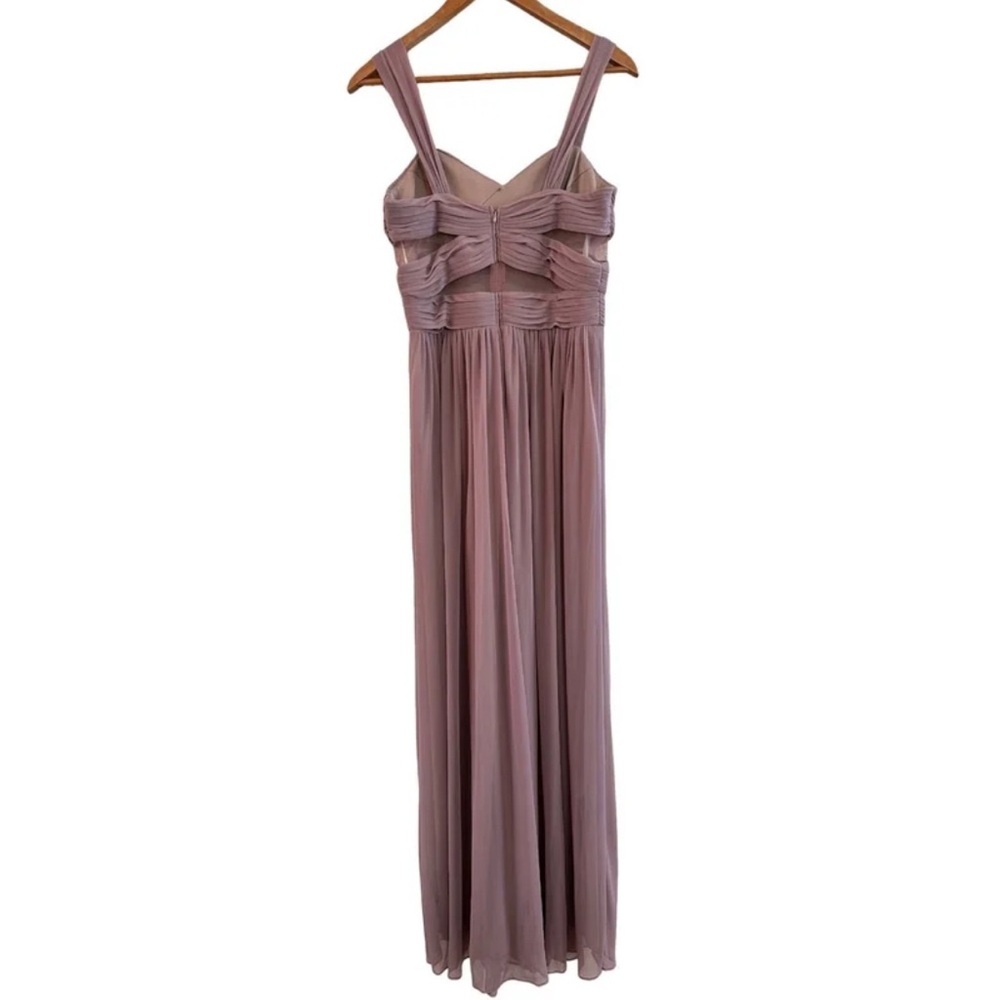 EVA USA 3125 Mauve Maxi Gown with Pleating and Mesh Panels size Medium - Picture 4 of 11